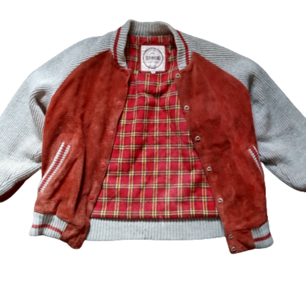 Vintage 1950's Rockabilly Suede Patch Elbow High School Letterman's Jacket
